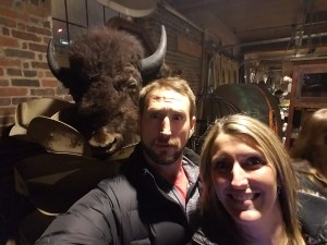Us in front of a Buffalo head