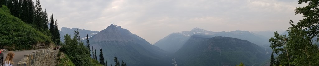 Mountains, valleys and the road.