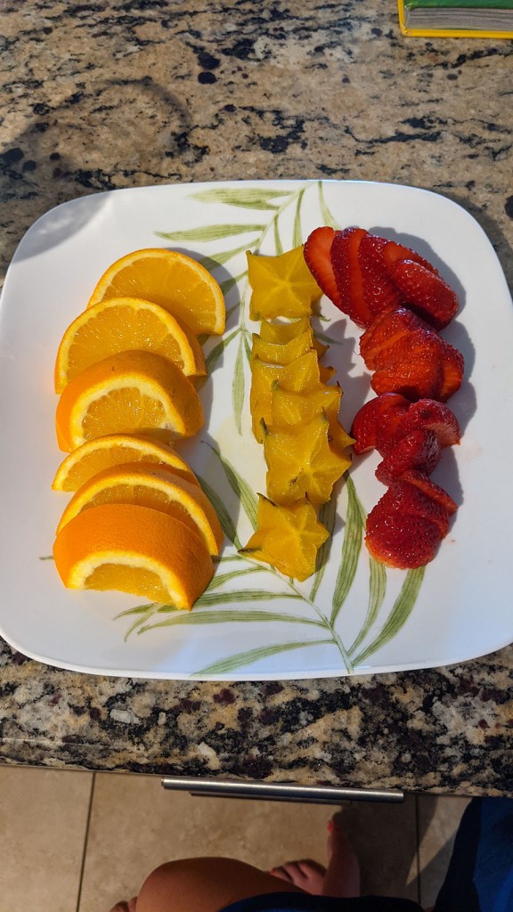 A plate of fruit