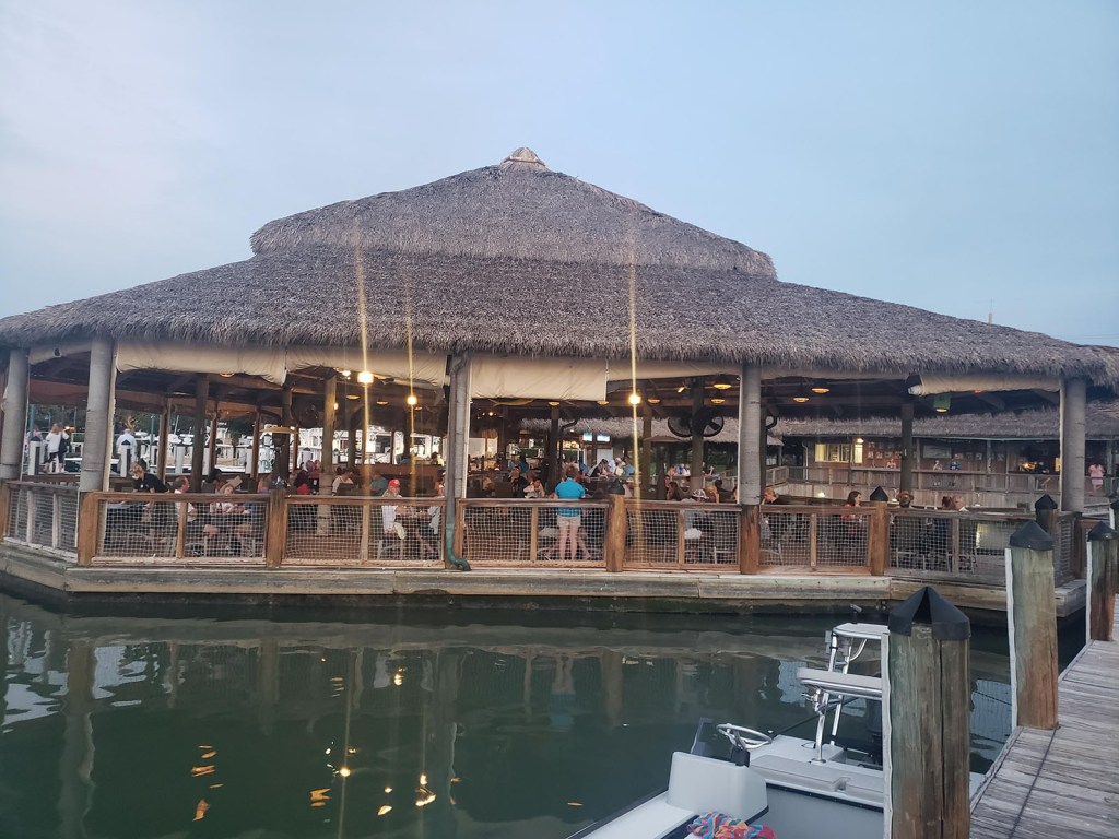 Outdoor patio by the bay