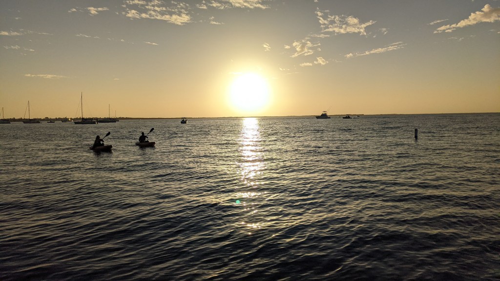 Sunset with kaykers