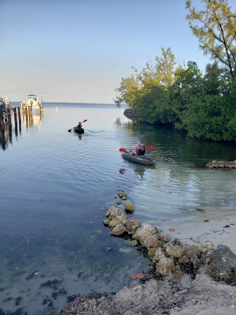 Two people kayaking