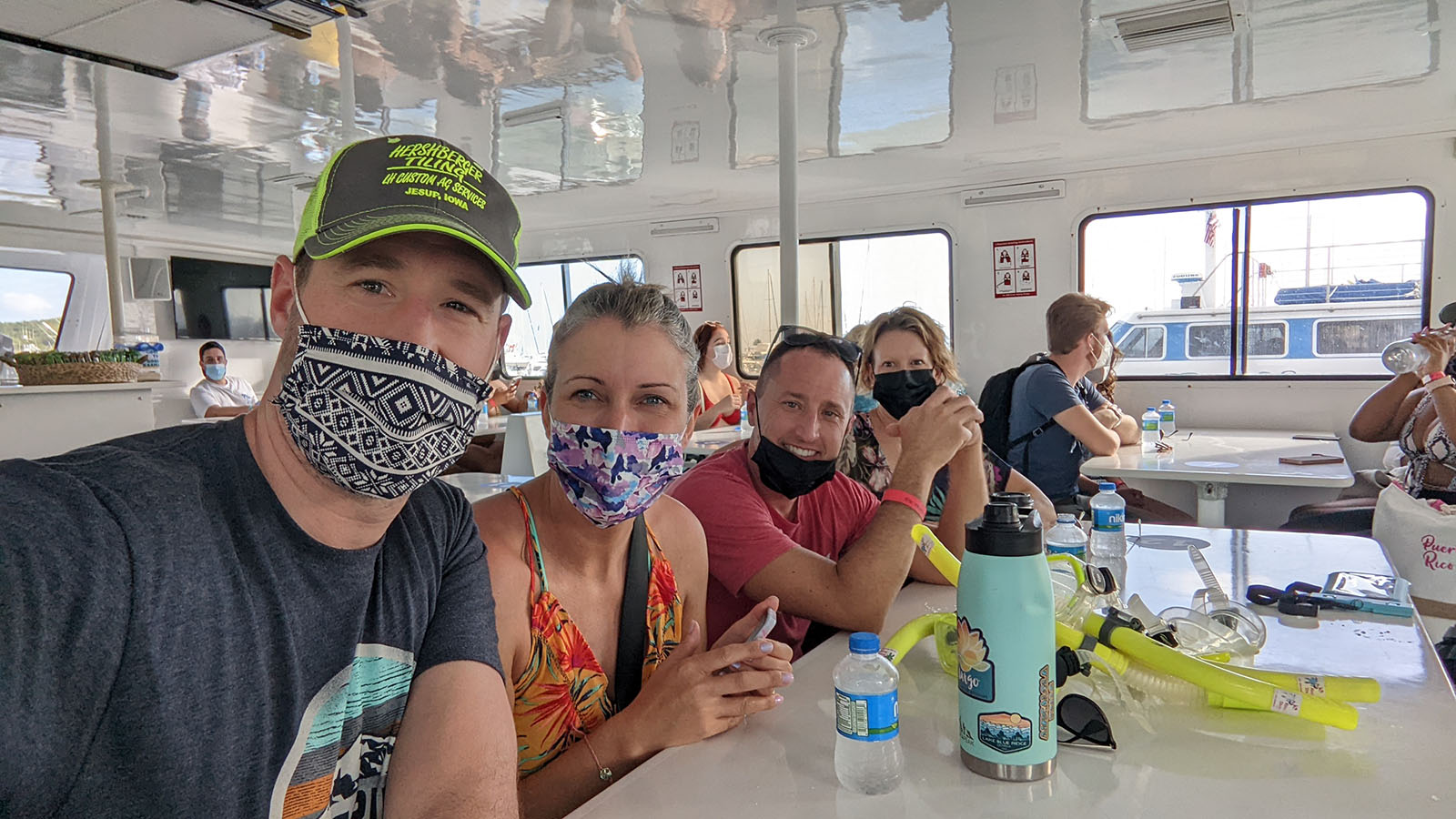Our group sitting in the catamaran waiting to head to Culebra
