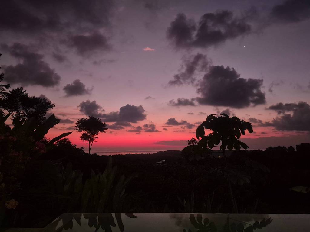 Sunsetting by pool, stars out