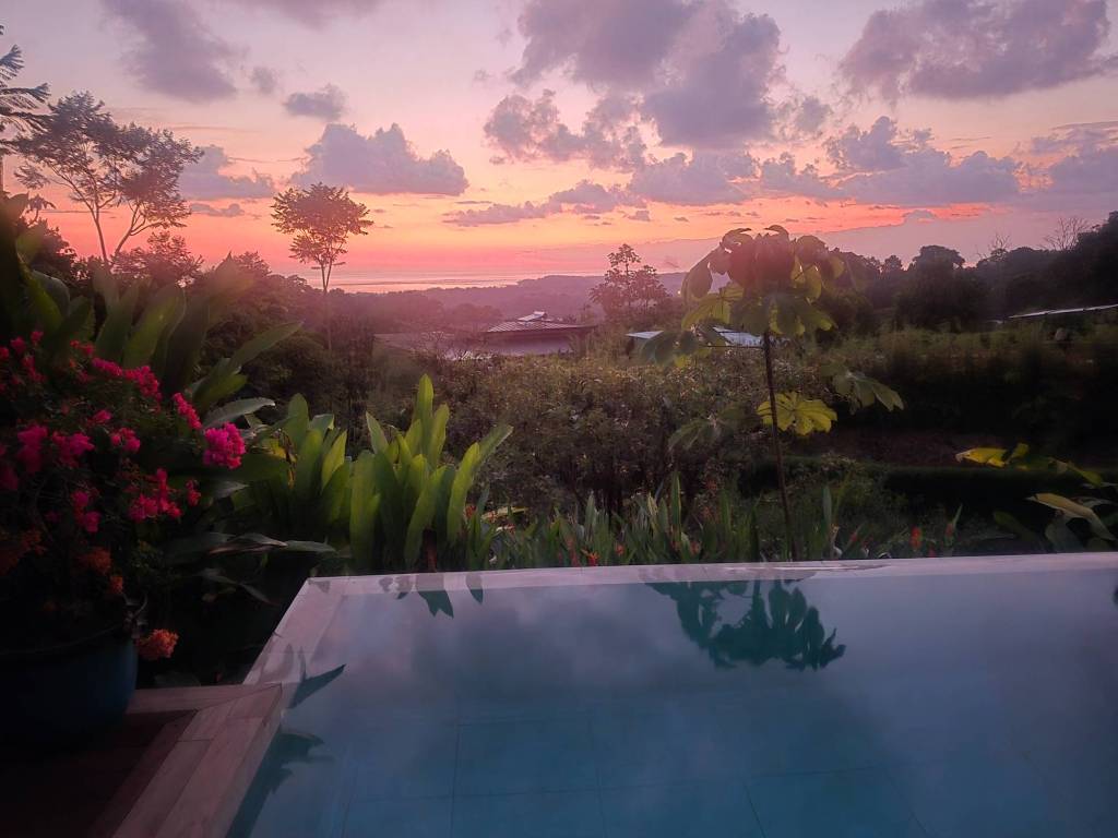 Sunsetting by pool, sun gone