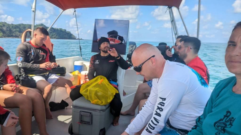 Our guide gives us our safety talk.