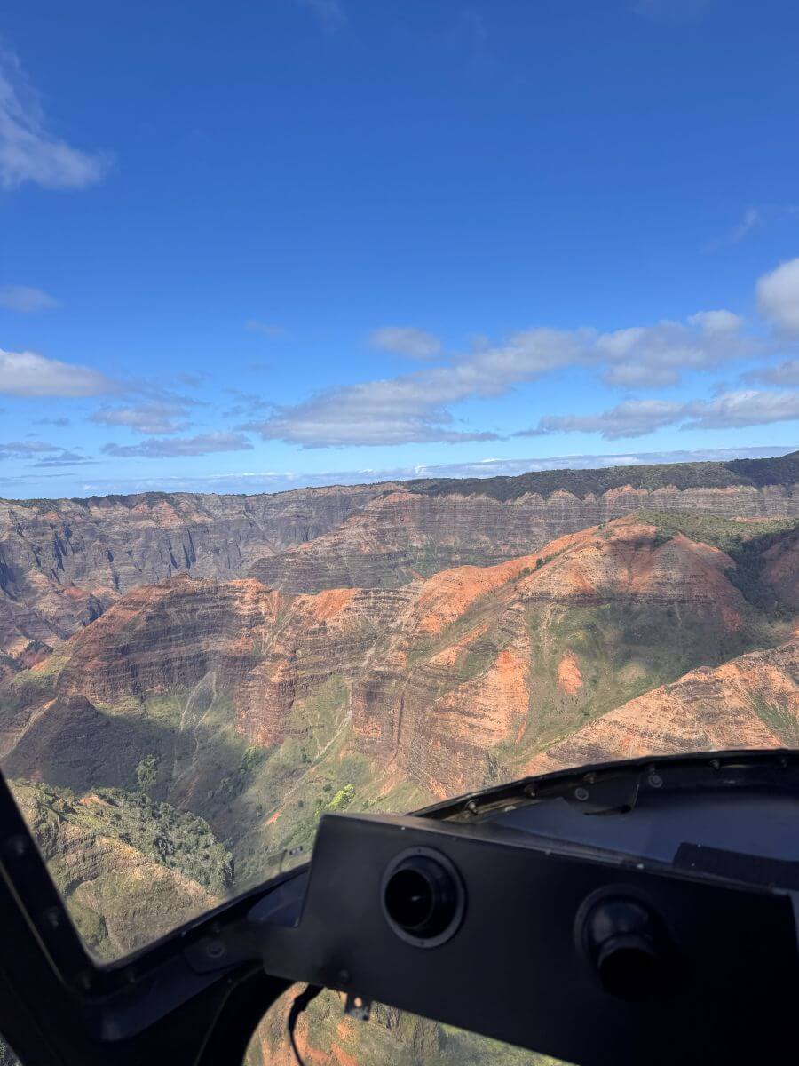 The much less green contours of the Waimea Canyon