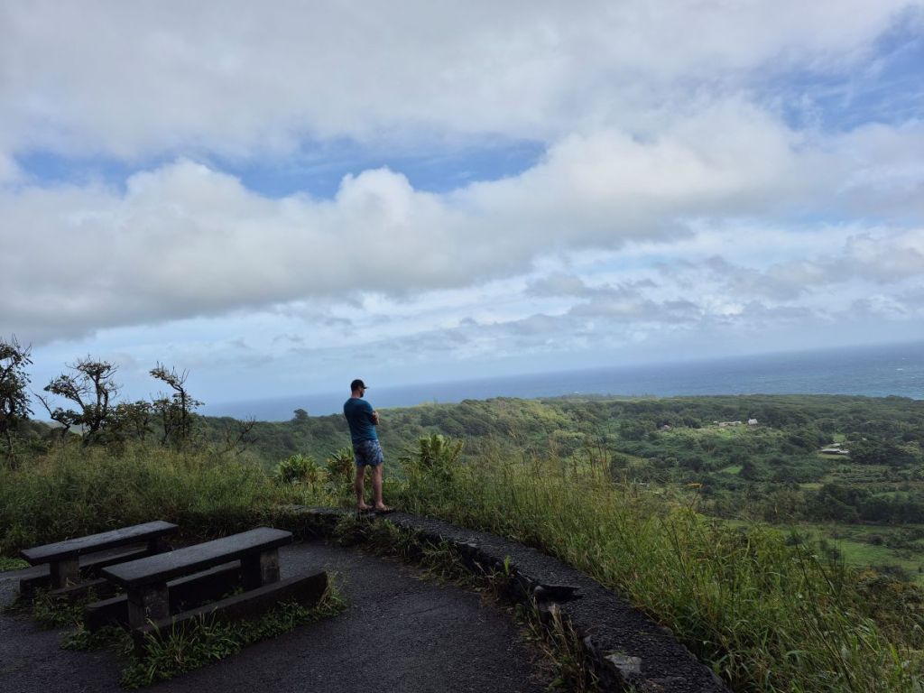 Looking over the farm ground at a stop along the Road to Hana.